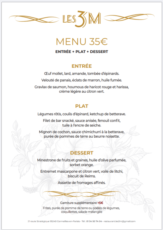 Menu à 35€